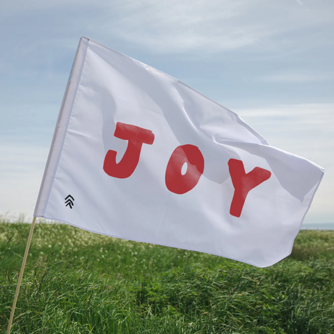 Martin Smith: 'JOY' Flag - White/Red